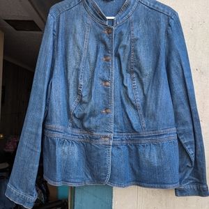 Women's a.n.a Denim Peplum Jacket Size 14W EUC